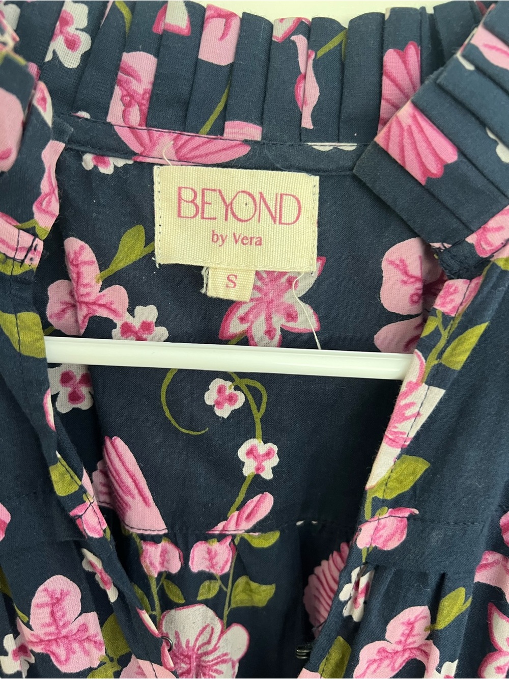 Beyond by Vera Floral-Print Navy Mini Dress with Pink Accents - Picture 2 of 8